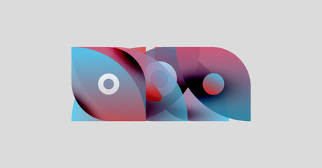 Wall Mural - abstract design features overlapping colorful shapes, circles, gradients. modern aesthetic, vibrant 
