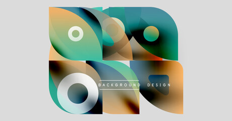 Wall Mural - abstract fluid shapes, vibrant colors blend. modern design elements create dynamic composition. back