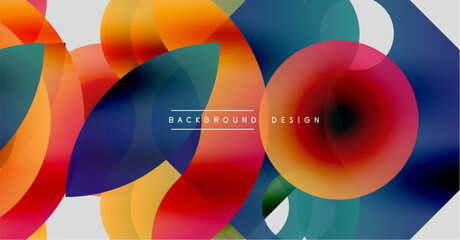 Wall Mural - abstract colorful circles overlap creating dynamic visual effect. modern design suitable for backgro