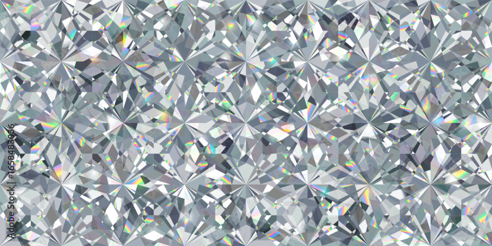 Seamless diamond pattern - vector illustration of iridescent crystal ...