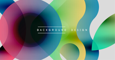 Wall Mural - abstract colorful circles overlap creating vibrant background. modern design elements present smooth