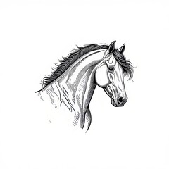 Naklejka na meble Elegant Horse Head Illustration Capturing Majestic Equine Beauty and Graceful Spirit