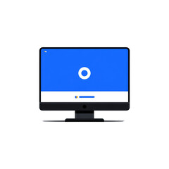 Flat icon of a computer monitor displaying a loading screen