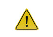 © Noah - A perfectly rendered, vibrant yellow equilateral warning symbol with a bold black exclamation mark on a pristine transparent studio background, concept of universal caution
