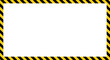 © Hasan_Sumon - Yellow and black striped caution border frame rectangle used for warning signs, safety notice, industrial hazard prevention, construction area signage, and emergency alert concepts