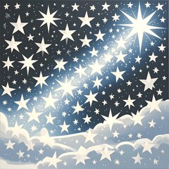 Wall Mural - starry night sky with clouds