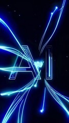 Wall Mural - abstract technological effect with the word ai