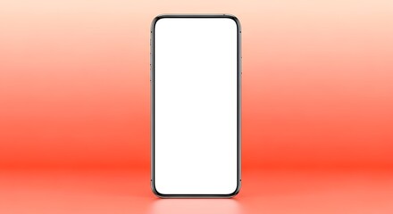 Sleek modern smartphone with blank white screen ready for your content on a vibrant gradient background