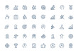 © Icons studio - Motivation icon pack. Personal development, productivity, career growth, goal achievement, improvement, increase, success, advancement, progress, outline vector and more.