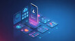 © AbdullahAl - Smart technology mobile app interface with futuristic digital data and ai concept