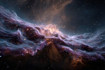Wall Mural - cosmic expanse featuring vibrant colors and swirling clouds generated through artificial intelligenc