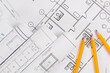 © bayurov - Pencils and paper ?ngineering house drawings and blueprints.