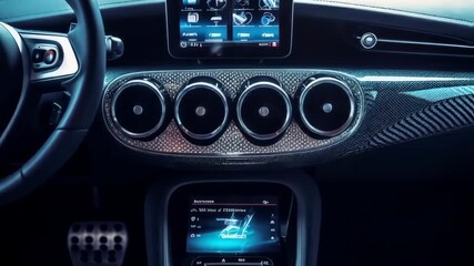 Futuristic Car Interior: Dashboard, Screens, and Modern Technology