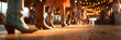 © Daniel - cowgirls boots doing a country line dance in a brightly lit western-themed dance hall