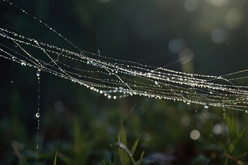 Wall Mural - morning dew on the web