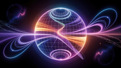 Wall Mural - abstract representation of energy flow and global connectivity