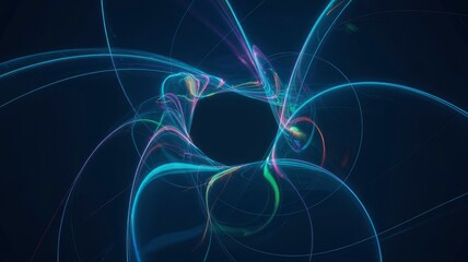 Wall Mural - abstract swirling light trails glowing nebula-like fractal art