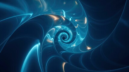 Wall Mural - abstract blue spiral vortex digital art background