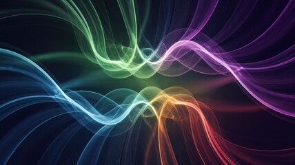 Wall Mural - abstract colorful wave energy background vibrant spectral swirls and glowing lines