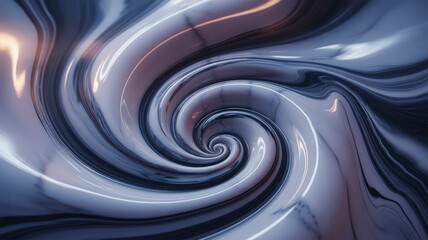 Wall Mural - abstract swirling metallic texture deep blue and silver vortex