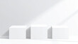 © Alicina - Podium, pedestal display on a white background for product advertising. Concept mockup
