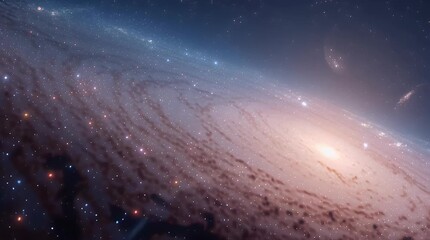 Wall Mural - stunning cosmic scene with bright galaxy and distant stars with ai generated