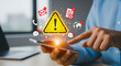 © Ryuga - Smartphone user facing digital alert with urgent notifications about email, calls, and messages