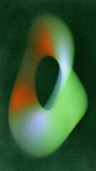 Wall Mural - Abstract light green orange and blue swirl on dark green background