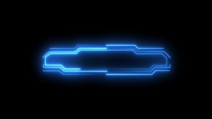 Wall Mural - Digital glowing neon circuit board.Animation abstract futuristic technology light lines on black background.