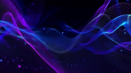 Wall Mural - abstract futuristic wavy particle background. perfect for backgrounds, technology-related content, w