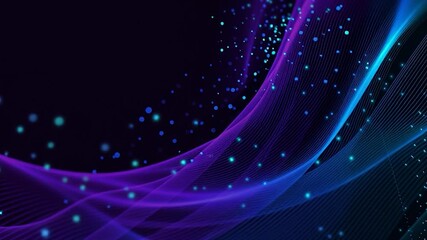 Wall Mural - abstract futuristic wavy particle background. perfect for backgrounds, technology-related content, w