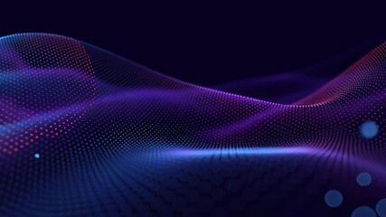 Wall Mural - abstract futuristic wavy particle background. perfect for backgrounds, technology-related content, w