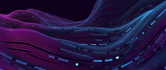 Wall Mural - anamorphic video abstract futuristic wavy particle background. perfect for backgrounds, technology-r
