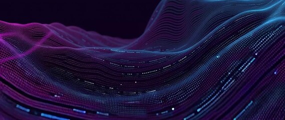 Wall Mural - anamorphic video abstract futuristic wavy particle background. perfect for backgrounds, technology-r