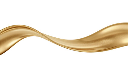 Wall Mural - Refined golden fluid in undulating motion against a stark, minimalist void for elegant designs