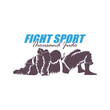 © ESP Studio - Judo Fighter logo design vector. Silhouette Judo Fighter Template Illustration