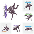© ESP Studio - Set of Judo Fighter logo design vector. Silhouette Judo Fighter Template Illustration