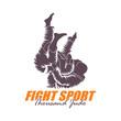 © ESP Studio - Judo Fighter logo design vector. Silhouette Judo Fighter Template Illustration
