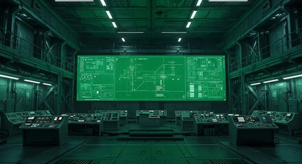 Futuristic Control Room A Glimpse into Advanced Technology and Operations in a Sci-Fi Setting