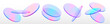 © klyaksun - 3d holographic podium elements with translucent gradient discs. Floating iridescent pink, blue and purple ovals overlapping on transparent background for modern display design. Glass like surfaces.