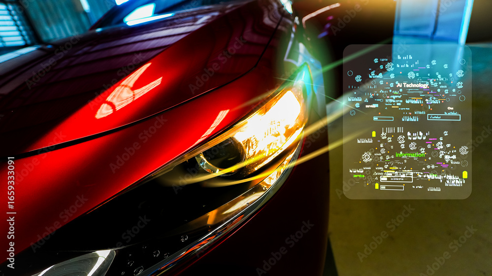 Futuristic AI-powered smart car dashboard in 2026 with autonomous ...