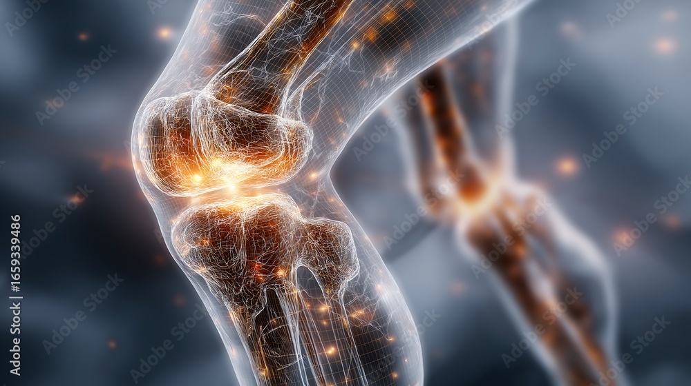 Anatomy of the Knee Joint Detailed Illustration of Bones and Muscles ...