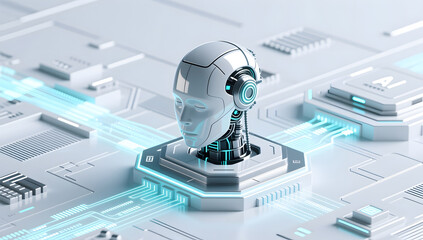 Canvas Print - network robot artificial intelligence future technology digital intelligence illustration