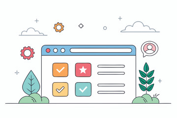 Web browser window vector template. Blank internet page mockup. Chrome browser screen for web design. Empty user interface GUI for website display. Search bar illustration.
