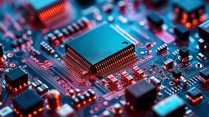 Closeup Circuit Board Chip, Technology, Electronics