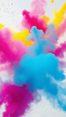 Wall Mural - rainbow color smoke holi graphic design at white background