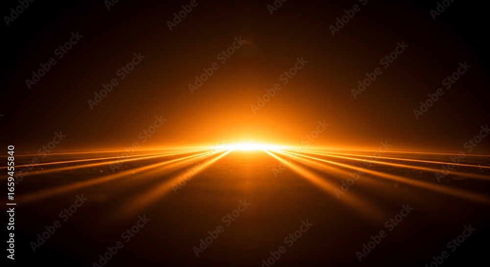 Golden Light Rays Shining on a Surface with Horizon Stock Photo | Adobe ...