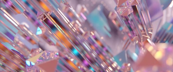 Wall Mural - anamorphic video abstract iridescent crystal formation