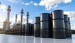 © Aakun - Oil barrels at power plant.