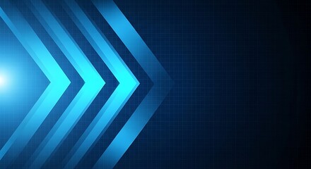 Futuristic blue arrows pointing forward with light effects